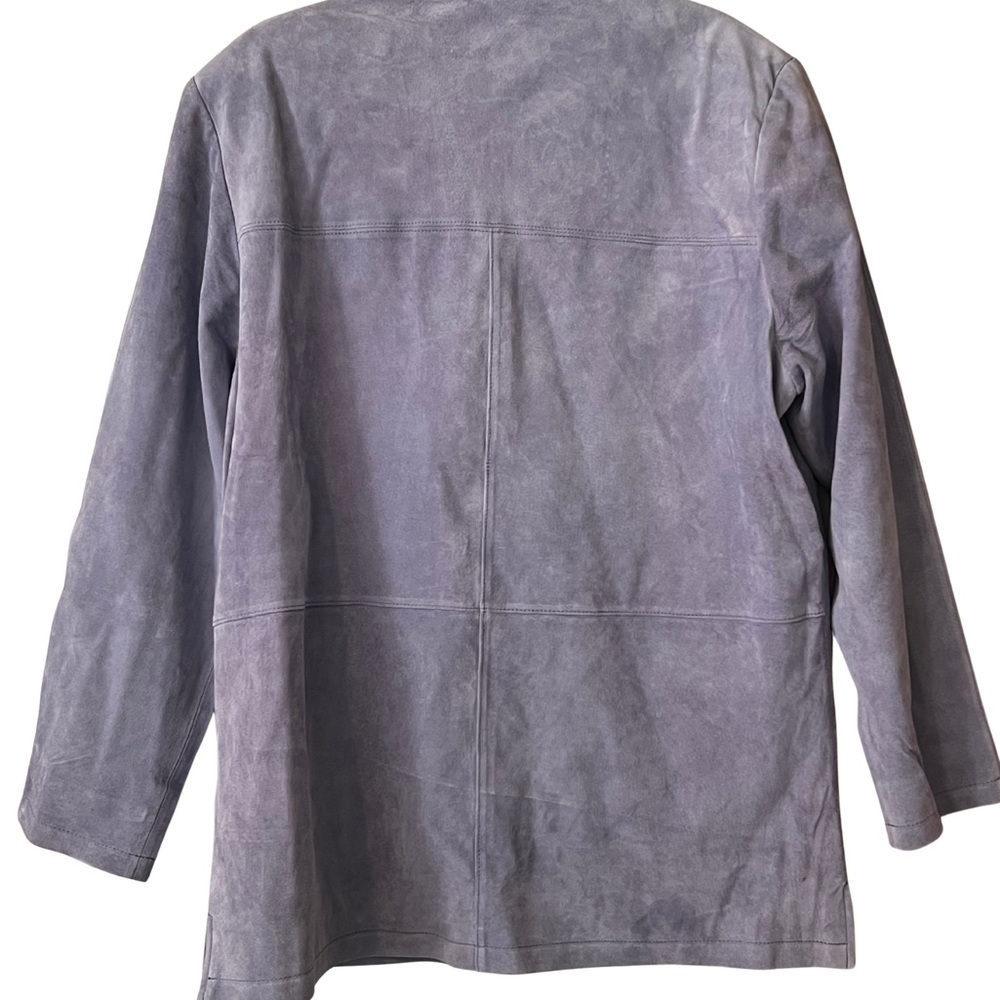 Elegant Women's Suede Lavender Blazer - Picture 2 of 6
